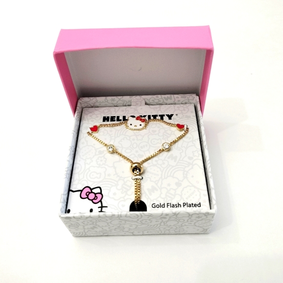 Hello Kitty Bracelet Fine Gold Flash Plated, NEW - Picture 2 of 7
